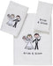 Avanti Towels Bride and Groom 3 Pc Set Bride and Groom 014456 WHT