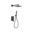 KubeBath Aqua Piazza Matte Black Shower Set with 8" Square Rain Shower and Handheld BK-WR200HH2V