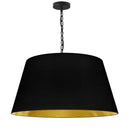 Dainolite 1 Light Brynn Large Pendant Blk/Gld Shade Black BRY-L-BK-698