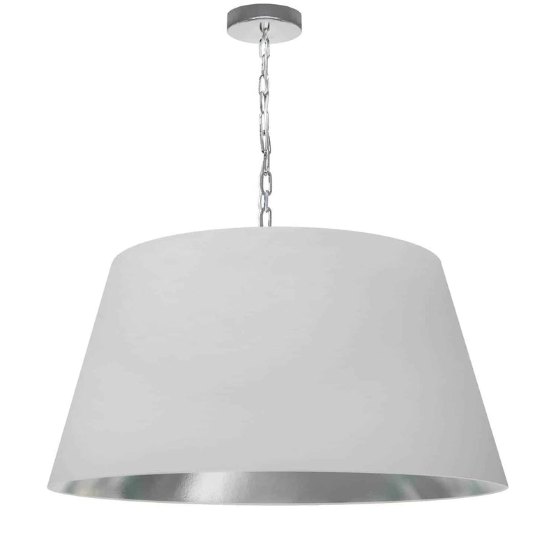 Dainolite 1 Light Brynn Large Pendant Wht/Slv Shade Pc BRY-L-PC-691