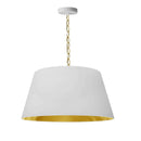 Dainolite 1 Light Brynn Medium Pendant Wht/Gld Shade Agb BRY-M-AGB-692