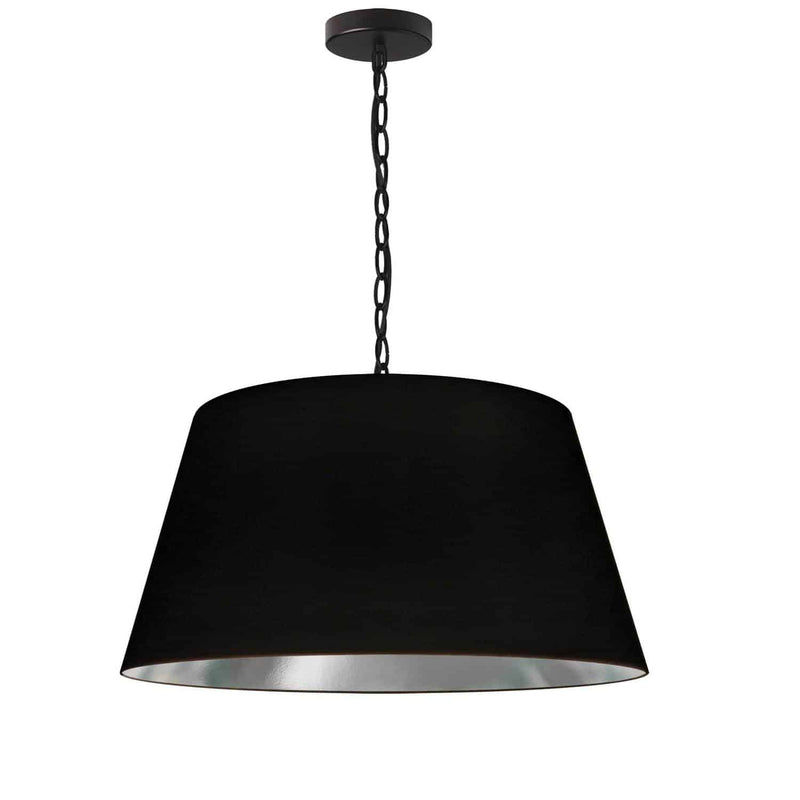 Dainolite 1 Light Brynn Medium Pendant Blk/Sv Shade Black BRY-M-BK-697