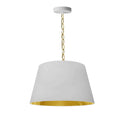 Dainolite 1 Light Brynn Small Pendant Wht/Gld Shade Agb BRY-S-AGB-692