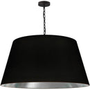 Dainolite 1 Light Brynn X Large Pendant Blk/Sv Shade Black BRY-XL-BK-697