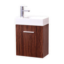 KubeBath Bliss 18" Walnut Wall Mount Modern Bathroom Vanity BSL18-WNT