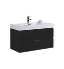 KubeBath Bliss 40" Black Wall Mount Modern Bathroom Vanity BSL40-BK