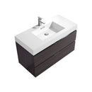 KubeBath Bliss 40" High Gloss Gray Oak Wall Mount Modern Bathroom Vanity BSL40-HGGO