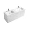 KubeBath Bliss 60" Double Sink High Gloss White Wall Mount Modern Bathroom Vanity BSL60D-GW