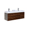 KubeBath Bliss 60" Double Sink Walnut Wall Mount Modern Bathroom Vanity BSL60D-WNT