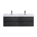 KubeBath Bliss 72" Double Sink Gray Oak Wall Mount Modern Bathroom Vanity BSL72D-GO