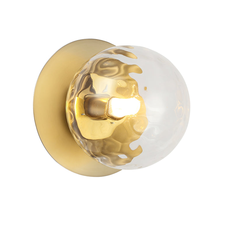 Dainolite 1 Light Incandescent Wall Sconce Aged Brass with Clear Glass BUR-51W-AGB-CL