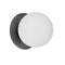Dainolite 1 Light Incandescent Wall Sconce Matte Black with White Glass BUR-51W-MB-WH