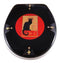 Buggy Whip Chat Noir Hand painted toilet Seat Vintage with a modern twist