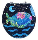 Buggy Whip Gorgeous Guppy Hand Painted Toilet Seat in Blue Sea