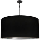 Dainolite 1 Light Extra Large Braxton Pendant Black with Black and Silver Shade BXN-XL-BK-697