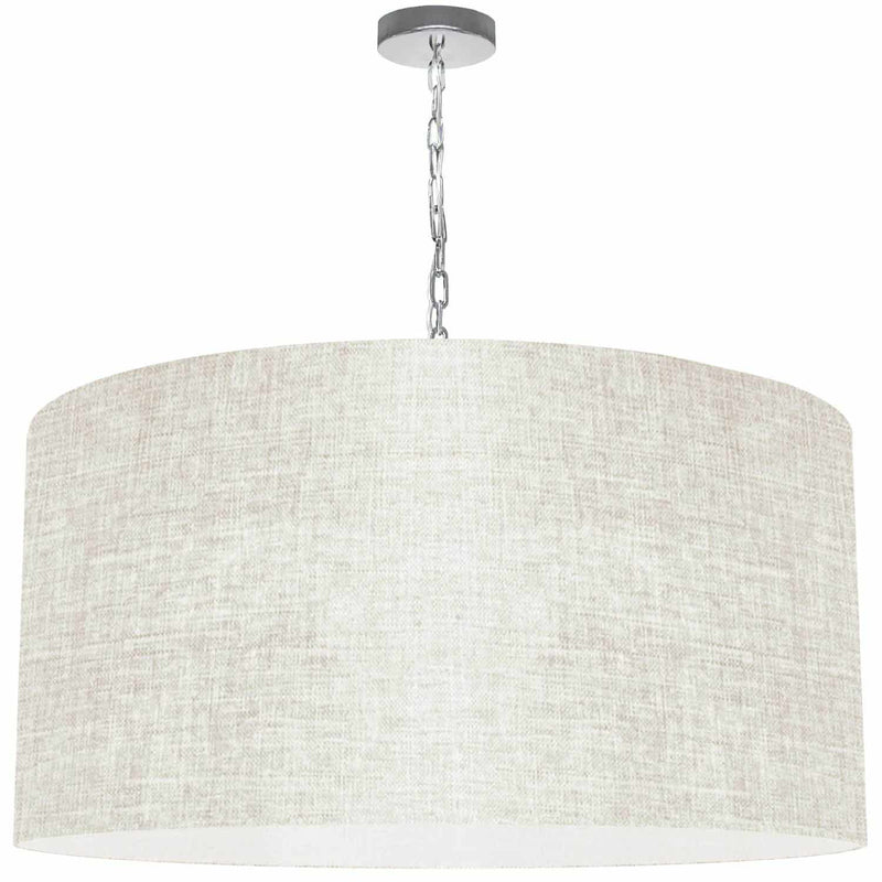 Dainolite 1 Light Extra Large Braxton Pendant Polished Chrome with Cream and Clear Shade BXN-XL-PC-2405