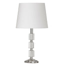 Dainolite 1 Light Table Lamp 3Crystal column with White Shade C11T-PC