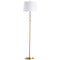 Dainolite 1 Light Crystal Floor Lamp, Aged Brass with White Shade C182F-AGB