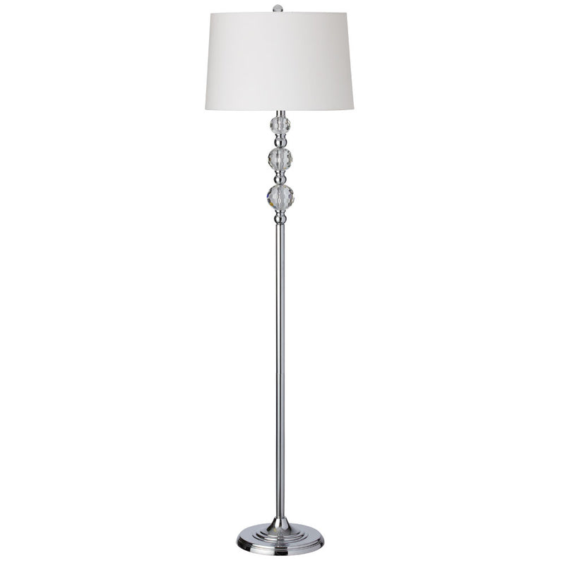 Dainolite 1 Light Floor Lamp Cut Crystal Ball with White Shade C33F-PC