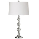 Dainolite 1 Light Table Lamp Cut Crystal Ball with White Shade C33T-PC
