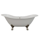 Cambridge Plumbing Cast Iron Double Ended Slipper Tub 71"x30", 7" Drillings and BN Feet