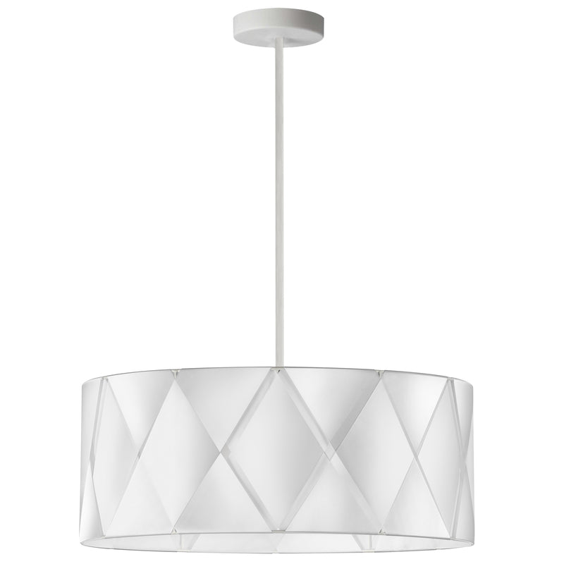 Dainolite 4 Light Incandescent Chandelier Matte White Finish with White Ribbon CDO2-304C-MW-WH