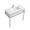 Kubebath Haus 36" Stainless Steel Console with White Acrylic Sink - Chrome CH36
