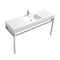 Kubebath Haus 60" Single Sink Stainless Steel Console with White Acrylic Sink - Chrome CH60S