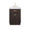 Water Creation Chestnut 24" Single Sink Carrara White Marble Countertop Vanity In Brown Oak CH24CW06BK-000000000