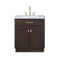 Water Creation Chestnut 30" Single Sink Carrara White Marble Countertop Vanity In Brown Oak CH30CW06BK-000000000