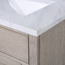 Water Creation Chestnut 30" Single Sink Carrara White Marble Countertop Vanity In Gray Oak CH30CW03GK-000000000