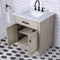 Water Creation Chestnut 30" Single Sink Carrara White Marble Countertop Vanity In Gray Oak CH30CW03GK-000000000