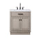 Water Creation Chestnut 30" Single Sink Carrara White Marble Countertop Vanity In Gray Oak CH30CW03GK-000000000