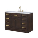 Water Creation Chestnut 48" Single Sink Carrara White Marble Countertop Vanity In Brown Oak CH48CW06BK-000000000