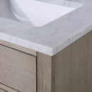 Water Creation Chestnut 60" Double Sink Carrara White Marble Countertop Vanity In Gray Oak with Grooseneck Faucets CH60CW03GK-000BL1403