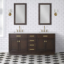 Water Creation Chestnut 72" Double Sink Carrara White Marble Countertop Vanity In Brown Oak CH72CW06BK-000000000