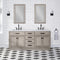 Water Creation Chestnut 72" Double Sink Carrara White Marble Countertop Vanity In Gray Oak CH72CW03GK-000000000