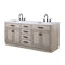 Water Creation Chestnut 72" Double Sink Carrara White Marble Countertop Vanity In Gray Oak CH72CW03GK-000000000