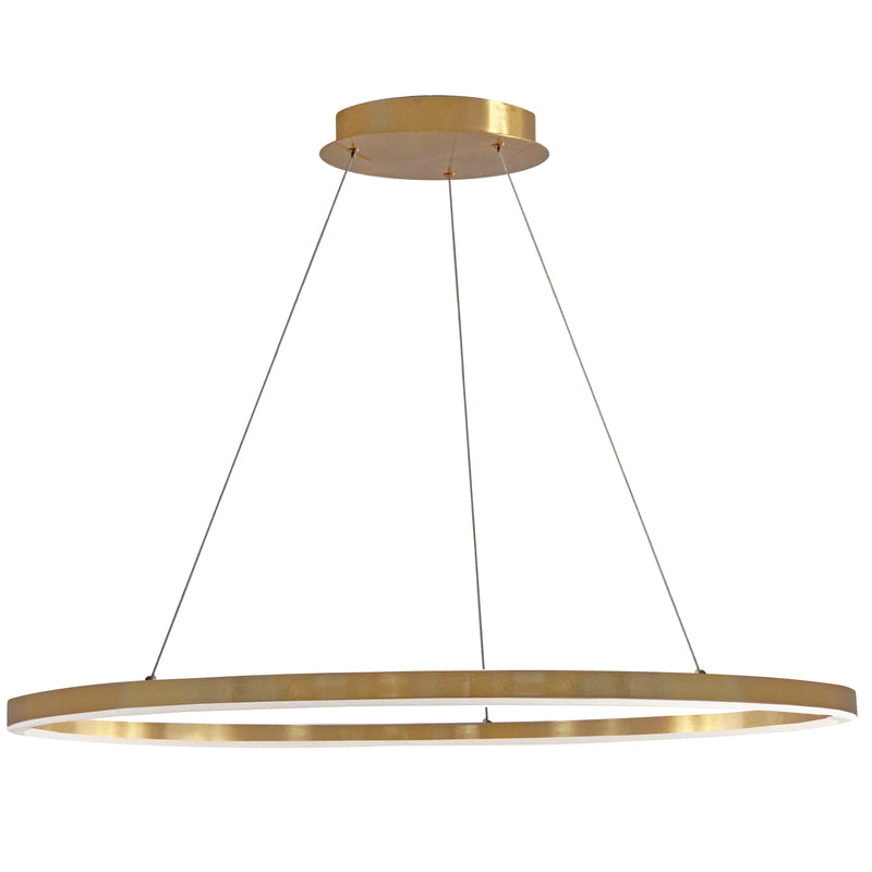 Dainolite 63W Horizontal Chandelier Aged Brass with White Acrylic Diffuser CIR-4463C-AGB