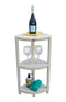 EcoDecor Coastal Vogue White Wash Oasis 3-Tier Teak Corner Shower Shelf 32"