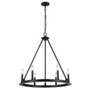 Dainolite 6 Light Incandescent Chandelier Matte Black CLB-266C-MB