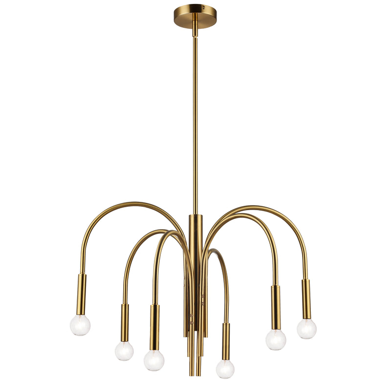 Dainolite 6 Light Incandescent Chandelier Aged Brass Finish CLY-246C-AGB