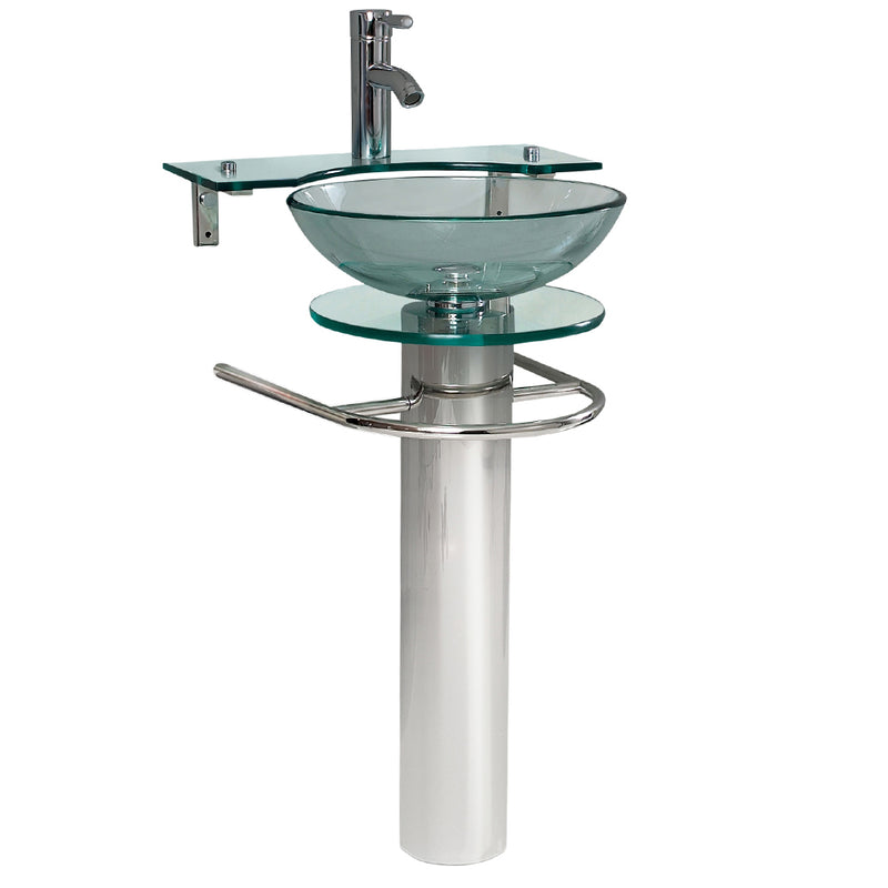 Fresca Ovale 24" Modern Glass Bathroom Pedestal CMB1019-V