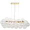 Dainolite 10 Light Halogen Horizontal Pendant Aged Brass Finish with Clear Glass CMT-418HP-CLR-AGB