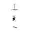 KubeBath Aqua Piazza Brass Shower Set with 8" Ceiling Mount Square Rain Shower and Tub Filler CR200TF2V
