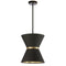 Dainolite 1 Light Incandescent Pendant Matte Black with Gold Ring Black and Gold Shade CTN-121P-MB-698