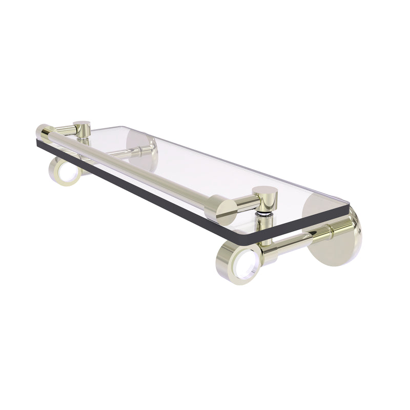 Allied Brass Clearview Collection 16 Inch Glass Shelf with Gallery Rail CV-1-16-GAL-PNI