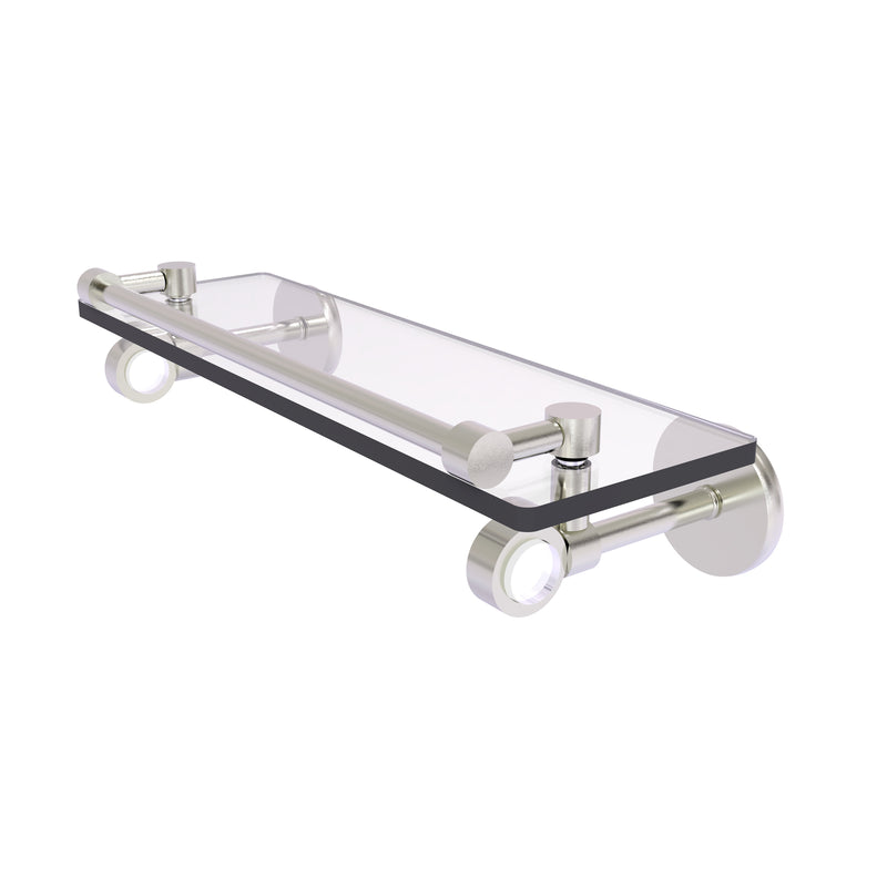 Allied Brass Clearview Collection 16 Inch Glass Shelf with Gallery Rail CV-1-16-GAL-SN