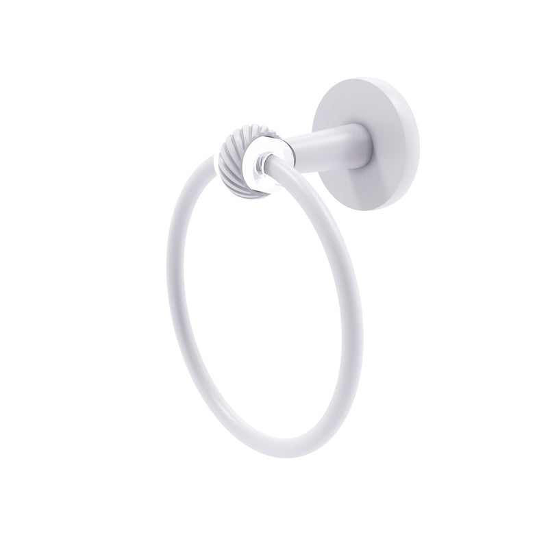 Allied Brass Clearview Collection Towel Ring with Twisted Accents CV-16T-WHM