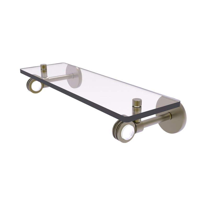 Allied Brass Clearview Collection 16 Inch Glass Shelf with Dotted Accents CV-1D-16-ABR